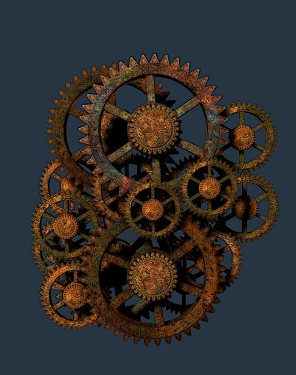 Rusty cogs representing a Rust programming project